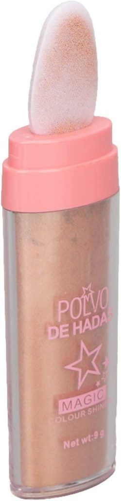 Highlight Powder Stick Puff, Glittering 9g Body Shimmering Patting Powder for Makeup (Golden Brown)