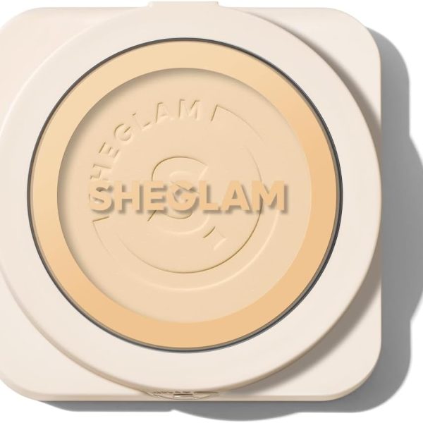 SHEGLAM SKin-Focus Full Coverage Powder Foundation Oil-Control Lightweight Face Pressed Powder Makeup-Linen