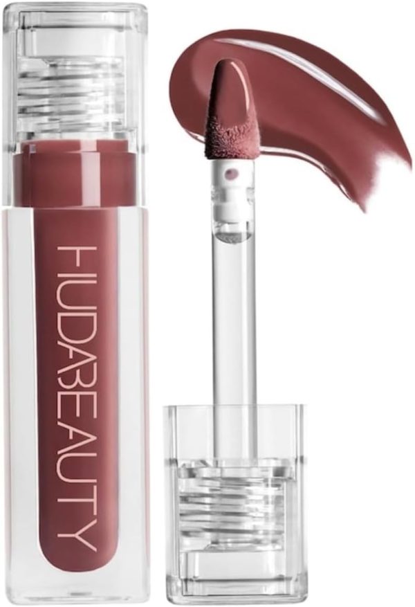 HUDA BEAUTY Faux Filler Shiny Non-Sticky Lip Gloss Posh - Deep Rose 0.13FL.OZ / 3.9ml