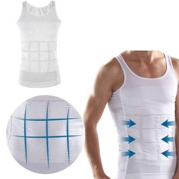 Men's White Corset Firming Body, Size Medium - M