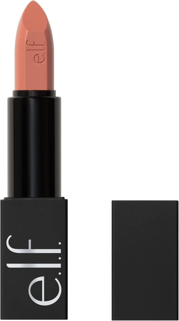 e.l.f. O Face Satin Lipstick, Richly Pigmented, Nourishing & Long-Lasting Creamy Lipstick, Infused With Jojoba, Vegan & Cruelty-Free, Dirty Talk