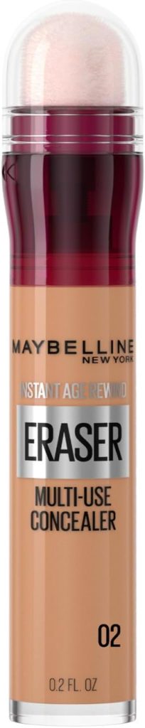 Maybelline New York Instant Anti Age Eraser Eye Concealer, Dark Circles and Blemish Concealer with Sponge, Multi-use, Ultra Blendable Formula - 02 Nude