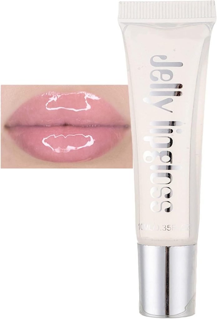 NALACAL Shimmer Hydrating Lip Gloss, Plumping Lip Gloss, Waterproof & Long Lasting Glossy Lip Gloss, Non-Sticky Shiny Lightening Lip Gloss, Moisturizing Juicy Lip Gloss for Woman (Clear)