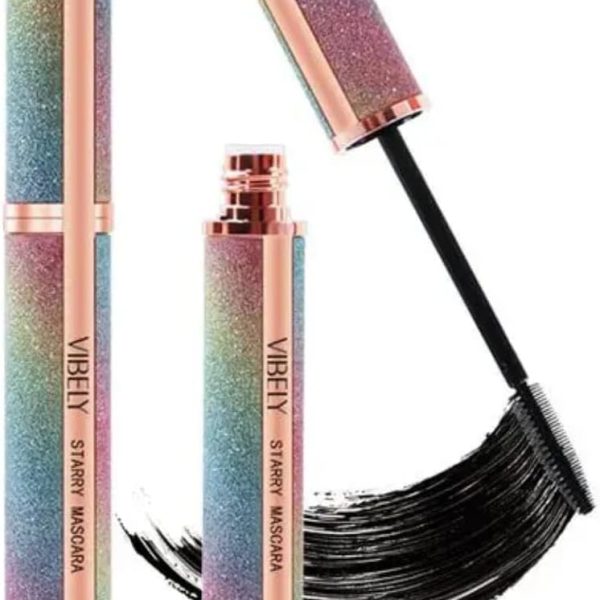 [VIBELY Starry Mascara] Volumizing & Lengthening with Iridescent Holographic Tube - Stunning Lash Definition & All-Day Hold.4D Starry Lash Mascara: Waterproof,Thick, Long-Lasting Lashes for All Skin''