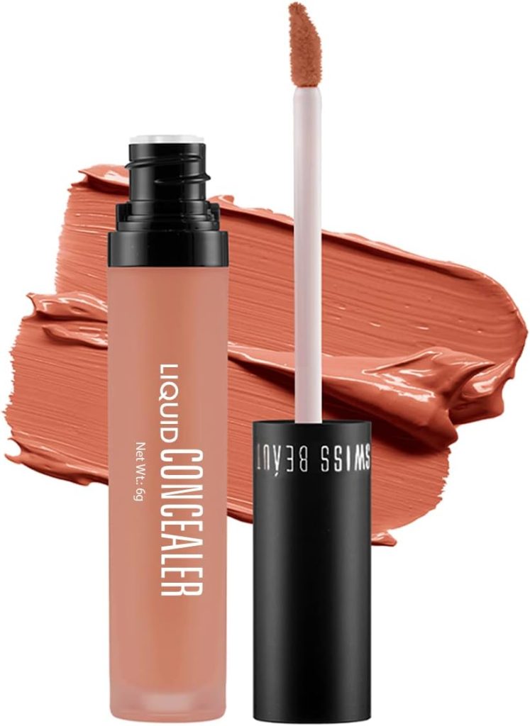 Swiss Beauty Liquid Light Weight Concealer With Full Coverage |Easily Blendable Concealer For Face Makeup With Matte Finish | Shade- Orange, 6g