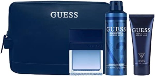 GUESS SEDUCTIVE BLUE (M) SET EDT 100ML + 100ML SG + 226ML BODY SPRAY+ POUCH