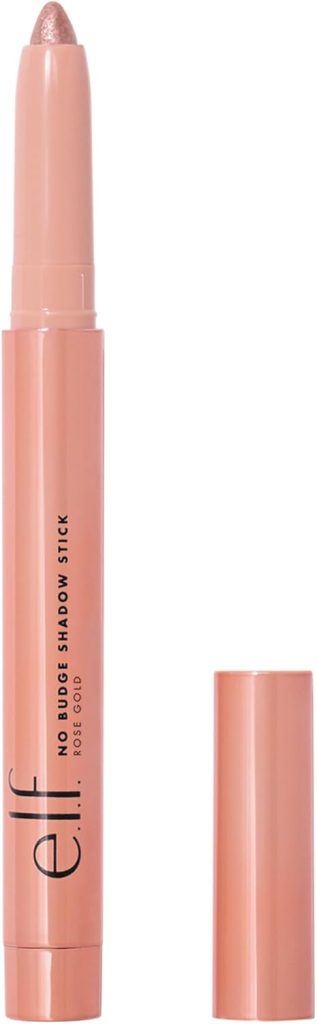 e.l.f. No Budge Shadow Stick, Longwear, Smudge-Proof Metallic Eyeshadow, Rose Gold, 0.056 Oz (1.6g)