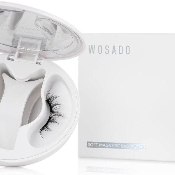 WOSADO Magnetic Eyelashes with Applicator Kit, No.12+ Iris Black Plus, Reusable Magnetic lashes with applicator, Glue-free False Lashes, Waterproof, Lightweight, Suit for Natural Makeup