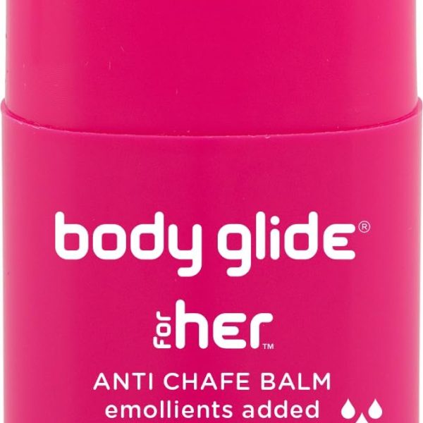 Body Glide For Her Anti Chafe Balm | Chafing stick with added emollients | Great for dry, sensitive skin and/or sensitive areas | Use on chest, bra, butt, groin, arm, and thigh chafing | 0.8oz