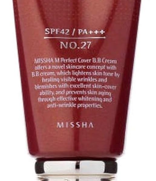 Missha M Perfect Cover BB Cream, 27 Spf 42 Pa+++ (50ml)