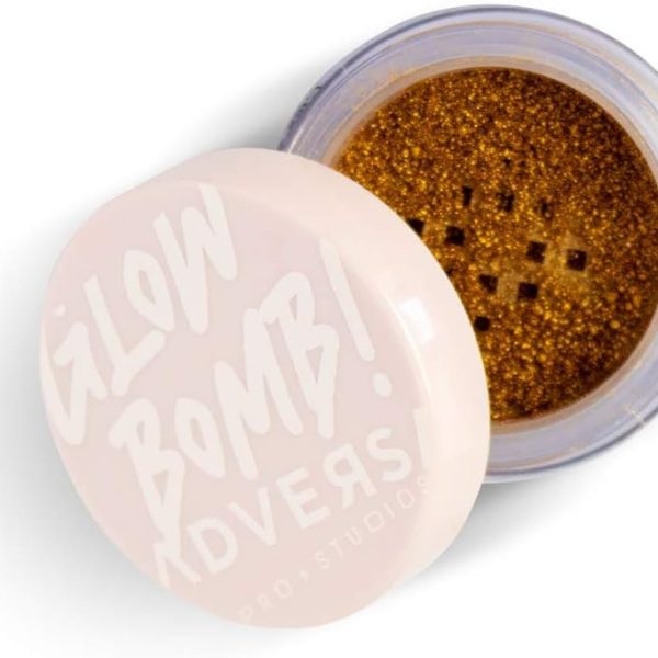 ADVERSA - Highlighter Makeup - GLOW BOMB Collection - Illuminating Powder, VEGAN Face Makeup, Powder Makeup, Beauty & Personal Care - Cruelty Free, Gluten & Paraben Free - Color Pure Gold