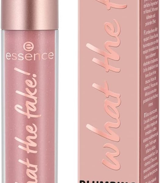 essence what the fake! Plumping Lip Filler, Lip Gloss, No. 02, Nude, Moisturising, with Vitamins, Cooling, Shiny, Vegan, Perfume, Alcohol, Parabens, Pack of 1 (4.2 ml)