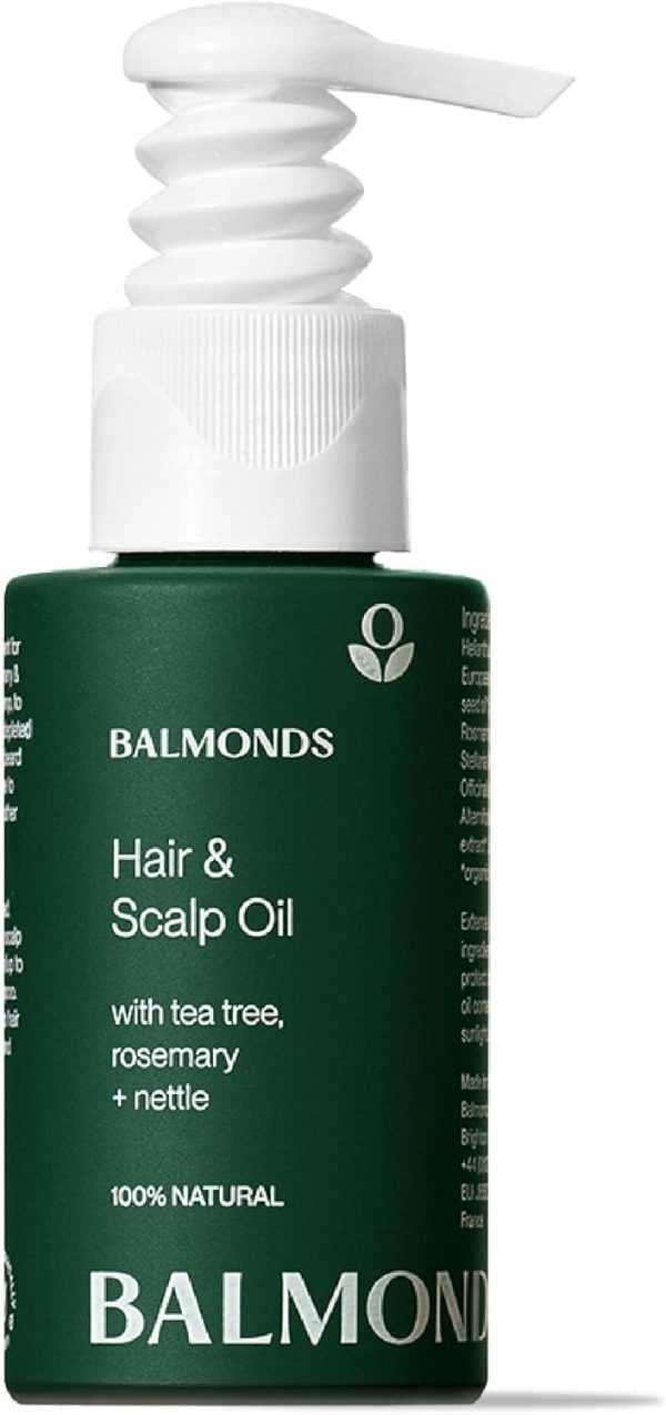 Balmonds Hair, Scalp & Beard Oil 50ml with Rosemary, Hemp & Tea Tree - Natural Conditioning Treatment for Dry, Itchy Scalps - Nourishes & Moisturizes