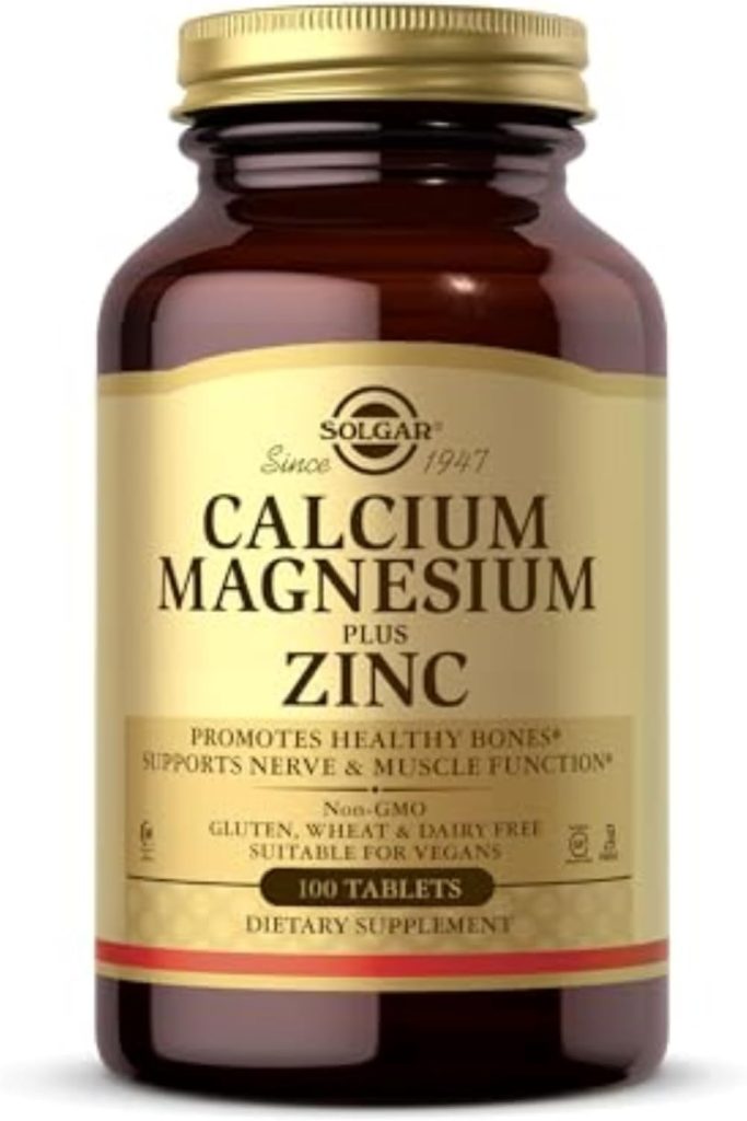 Solgar Calcium Magnesium Plus Zinc Tablets, 100 Count