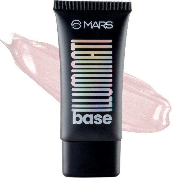 MARS Illuminati Base Dewy Primer with Highlighter | Glowy Dewy Primer for Face Makeup | Natural Finish (45ml) (PINK)