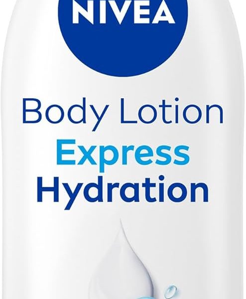 NIVEA Body Lotion for Normal to Dry Skin, Express Hydration, with Deep Moisture Serum and Sea Minerals, 48H Moisture Care, 2x400ml, Pack of 2