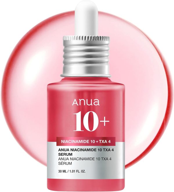 Anua 10% Niacinamide+ 4% Tranexamic Acid Serum, Ceramide, Hyaluronic Acid, Vitamin B12 natural color, for Sensitive skin, Korean Glass Skin, Fragrance-Free (30ml /1.01 fl.oz.)