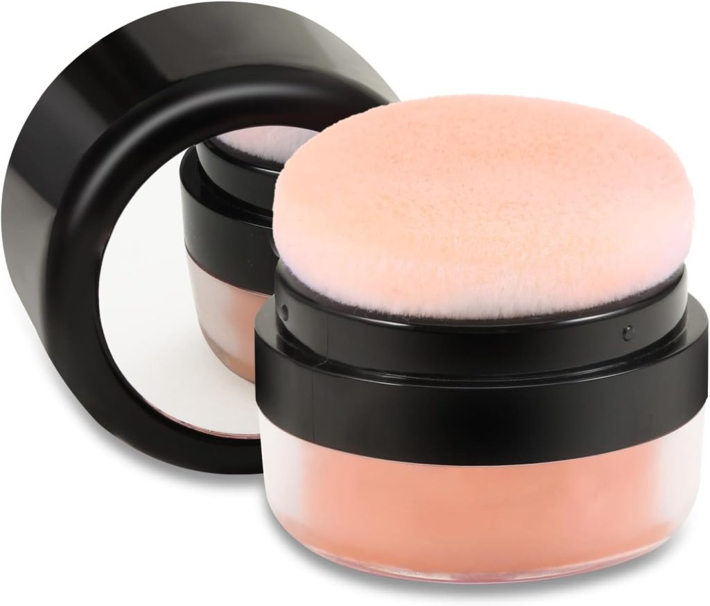 Apooliy Matte Blush Powder, Highly Pigmented Air Cushion Blush, Soft Fine Powder and Natural Blush Loose Powder with Mushroom Puff and Mirror