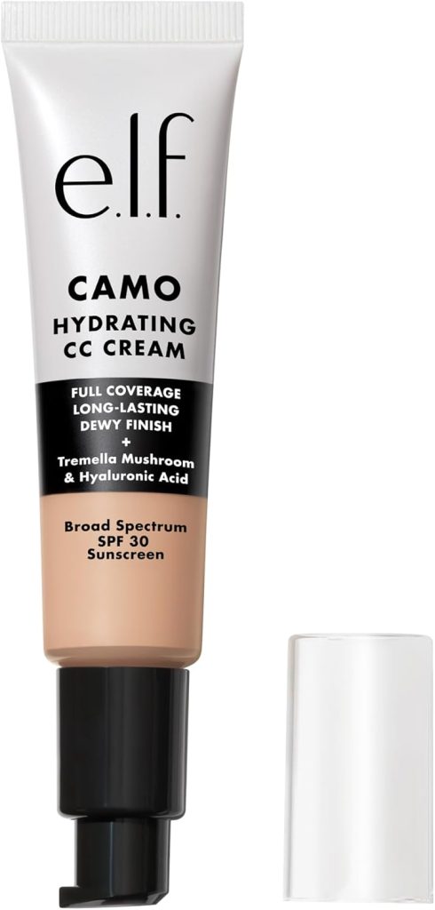 e.l.f. Hydrating Camo CC Cream, SPF 30, Color Correcting Full Coverage Foundation For A Dewy Finish, Vegan & Cruelty-Free, Light 205 N