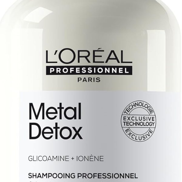 L’Oréal Professionnel | Metal Detox Shampoo | Sulfate-Free | For Soft & Shiny looking hair | For Colored, Damaged & All Hair Types | Hard Water-Resistant | With Glicoamine | SERIE EXPERT | 300 ml