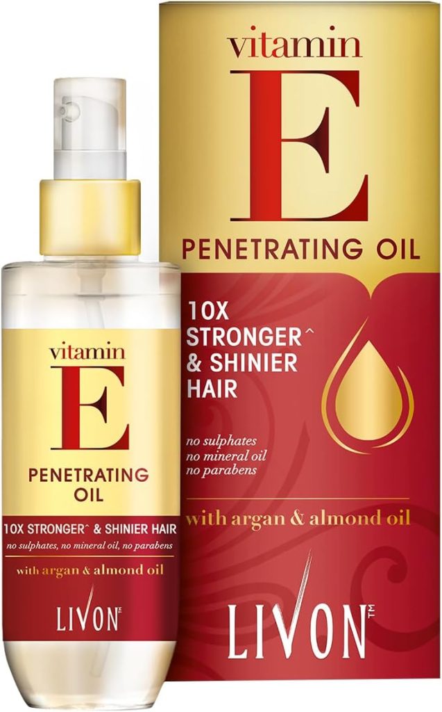 Livon Vitamin E Penetrating Serum Oil | For Stronger & Thicker Hair | Enriched with Almond & Floral Extracts | Sulphate & Paraben Free | Lightweight & Non Greasy | 100ml