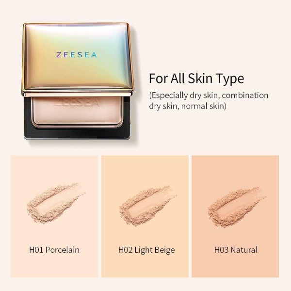 ZEESEA Goddess of Ancient Egypt Collection Pressed Powder | Discover Radiant Beauty | Get Flawless Skin With Ancient Egypt Pressed Powder | (H01 Porcelain, M)