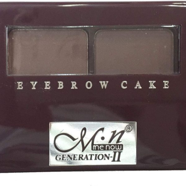 M.N Menow Eyebrow Cake Make Up with Brush - Dark Brown and Brown