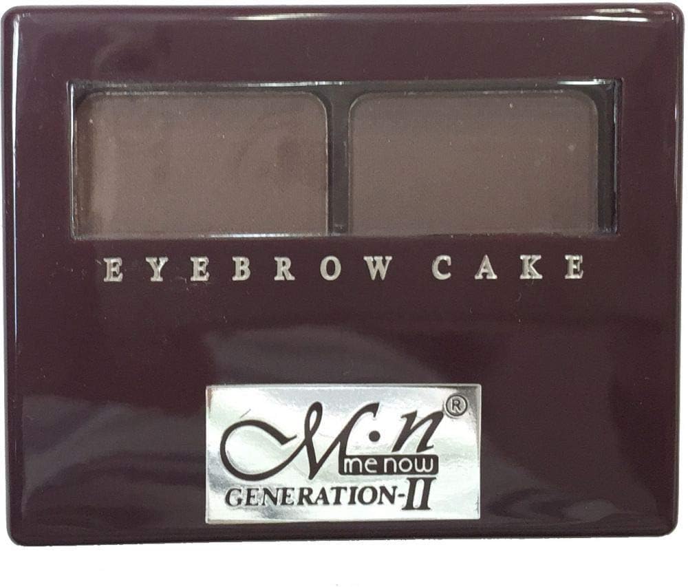 M.N Menow Eyebrow Cake Make Up with Brush - Dark Brown and Brown