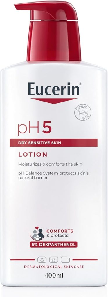 Eucerin pH5 Body Lotion with Dexpanthenol and Hyaluronic Acid, Intensive Moisturize & Quickly Absorbs, Suitable for Daily Moisture on Allergy-Prone Skin & Dry Sensitive Skin, 400ml