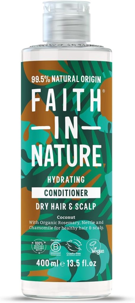 Faith in Nature | 400 ml | Hydrating Conditioner | Coconut for Dry Hair & Scalp | 99.5% Natural Origin | With Organic Rosemary, Nettle & Chamomile | Vegan & Cruelty-Free