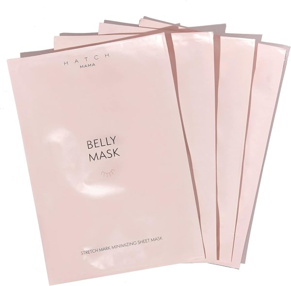 HATCH The Belly Fix - Belly Facial Masks for Pregnancy Stretch Marks Prevention - Hydrating & Fragrance Free Belly Mask for Pregnancy & Postpartum - 4 Pack