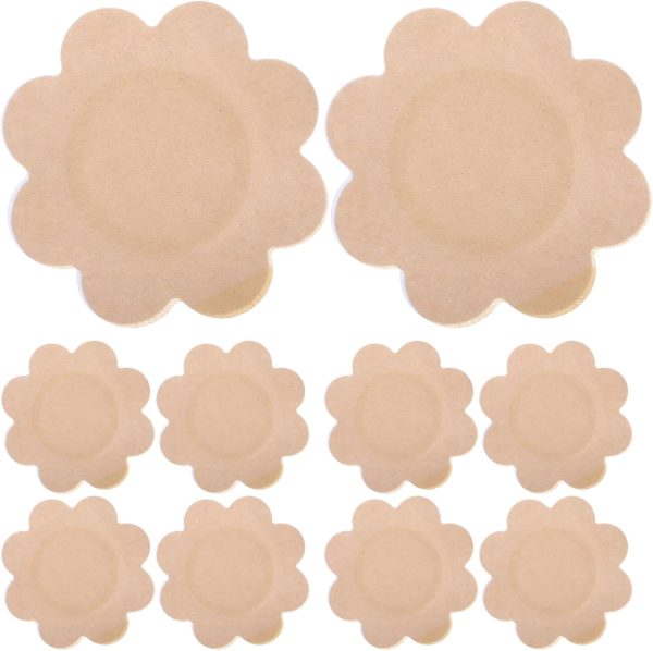 minkissy DIY Blank Self Adhesive Belly Patches 100Pcs Skin Color Blank Navel Sticker Flower Shaped Baby Belly Button Patches