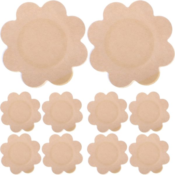 minkissy DIY Blank Self Adhesive Belly Patches 100Pcs Skin Color Blank Navel Sticker Flower Shaped Baby Belly Button Patches