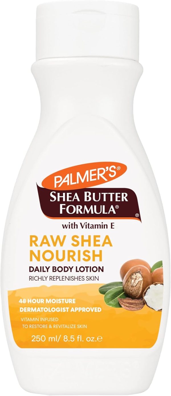 Palmer's Raw Shea Butter Formula Daily Body Lotion-48 Hrs Moisture-Revitalise Dry,Sensitive Skin-No Paraben,Sulphate,Dyes-Non Greasy-Non Sticky-Softens Skin & Reduces Skin Irritation-250ML