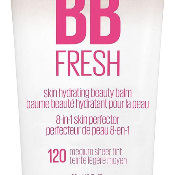 MAYBELLINE Dream Fresh Skin Hydrating BB cream, 8-in-1 Skin Perfecting Beauty Balm with Broad Spectrum SPF 30, Sheer Tint Coverage, Oil-Free, Medium, 1 Fl Oz