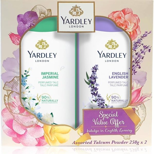 Yardley London Twin Talc Saver Pack, Assorted, 2 X 250 G