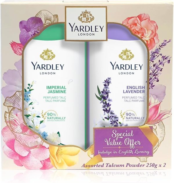 Yardley London Twin Talc Saver Pack, Assorted, 2 X 250 G