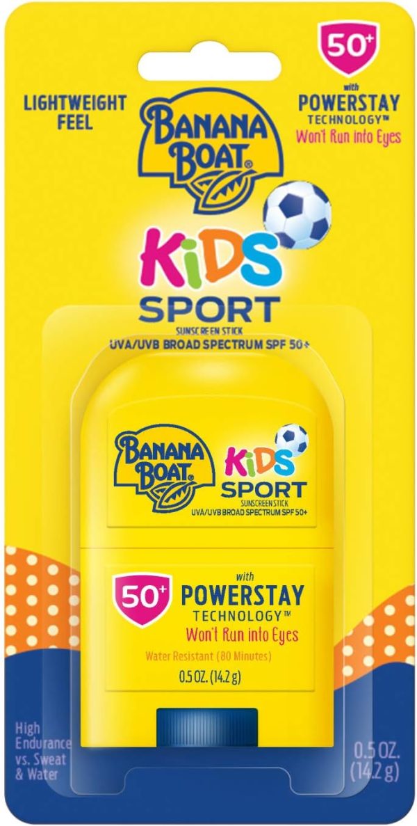 Banana Boat Kids Sport Broad Spectrum Sunscreen Stick with SPF 50, 0.05 Ounce