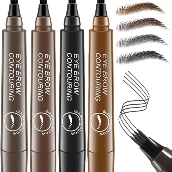 Waterproof Eyebrow Pen Dark Grey Eyebrow Pencil Liquid Brow Pen, 24-hrs Long Lasting Eyebrow Pencil For Women Brow Shaping & Filling Brow Contouring Tattoo Pen, Microblading Eyebrow Tint Pen (#04)