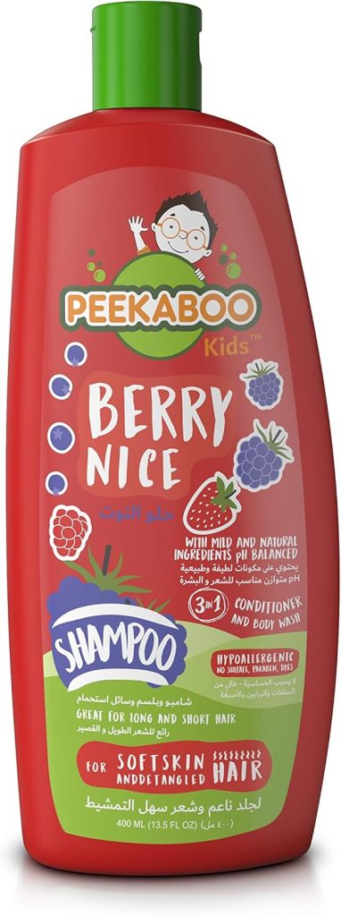 Peekaboo Kids 3 In 1 Shampoo, Conditioner And Body Wash, Berry Nice, 400 ml