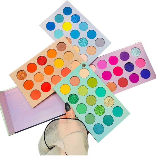 Long-lasting Eyeshadow Palette, 60 Colors Eyeshadow Palette 4 in 1 Highly Pigmented Makeup Set: Glitter, Metallic, Matte, Shimmer Natural Ultra Eye Shadow Powder, Easy to Blend, for All Skin Tones