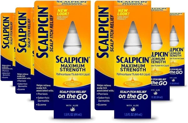 Scalpicin Scalp Itch Relief, 1.5 fl Oz. Maximum Strength (Pack of 6)