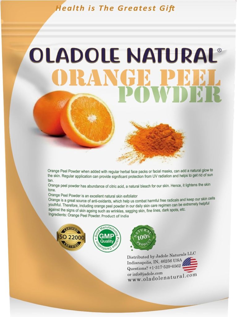 Oladole Natural Orange Peel Powder- 100g | 100% Pure & Natural For Skin Brightening Agent, Antioxidant Powerhouse, Hydrate & Rejuvenates Skin,Reduce Wrinkles,Removes Dead Skin Cells,Lightens the Skin