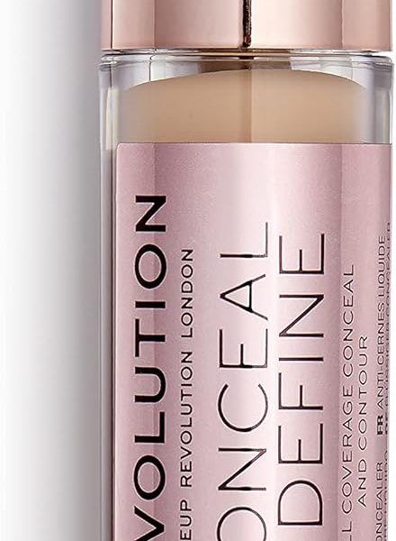 Revolution Beauty, Conceal & Define Concealer, Full Coverage & Lightweight, Long-Lasting Matte Finish, Vegan & Cruelty Free, C9 Medium or Tan Skin Tones, 0.14 Oz.