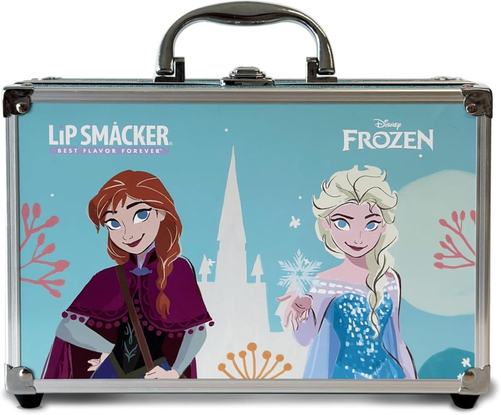 Lip Smacker Frozen Cosmetic Bag for Kids, Makeup Gift Set with 40+ Pieces, Colourful Makeup for Face, Lips and Nails, Includes Hair and Makeup Accessories for the Perfect Princess Look