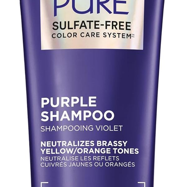 L’Oréal Paris Hair Care EverPure Sulfate Free Brass Toning Purple Shampoo for Blonde, Bleached, Silver, or Brown Highlighted Hair, 6.8 Fl. Oz