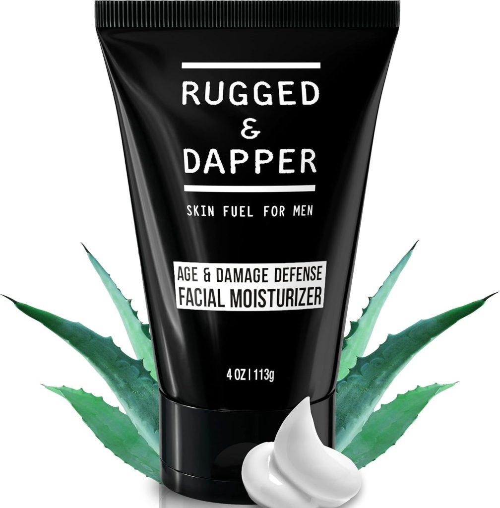 RUGGED & DaPPER Face Moisturizer for Men - 4 Oz. - Daily anti-aging cream aftershave Lotion - Unscented - Organic & Natural Ingredients