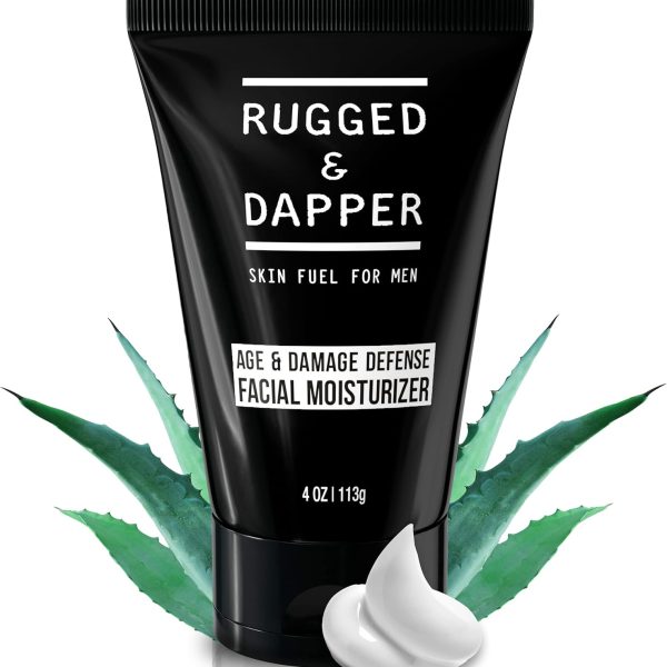 RUGGED & DaPPER Face Moisturizer for Men - 4 Oz. - Daily anti-aging cream aftershave Lotion - Unscented - Organic & Natural Ingredients