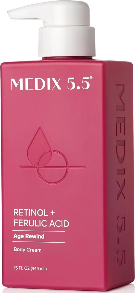 Medix 5.5 Retinol Cream With Ferulic Acid Anti Sagging Treatment Targets Crepey Wrinkles And Sun Damaged Skin Anti Aging Cream Infused With Black Tea Aloe Vera And Chamomile 15 Ounce Multi