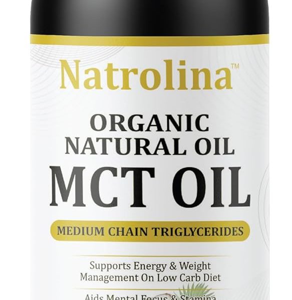 Natrolina Pure Organic MCT Oil Unflavored - 300ml Sourced from 100% Coconuts | Supports Brain Function, Body Energy, and Keto/Paleo Diets | Ideal for Coffee, Smoothies & Salads, Non-GMO, Gluten-Free